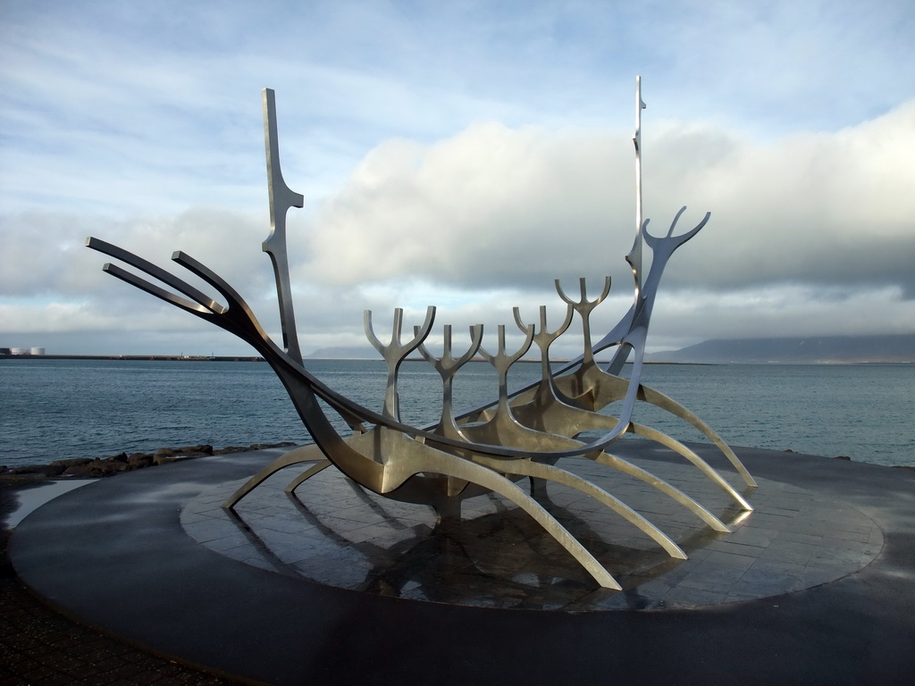 The sculpture `The Sun Voyager` at the Sculpture and Shore Walk