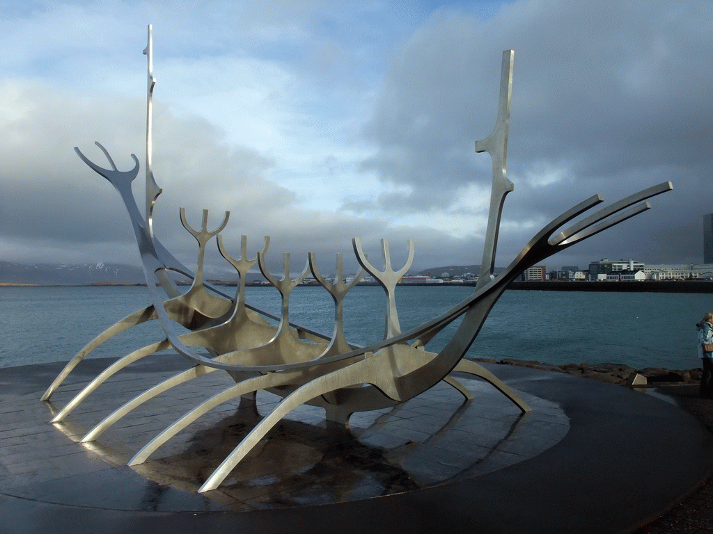 The sculpture `The Sun Voyager` at the Sculpture and Shore Walk