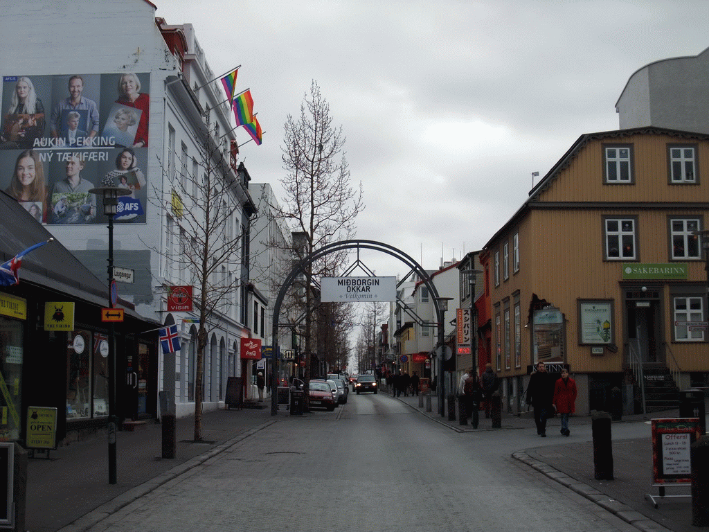 The west side of the Laugavegur street