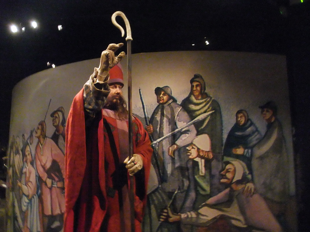 Wax statue of Bishop Jón Arason, at the Saga Museum in the Perlan building