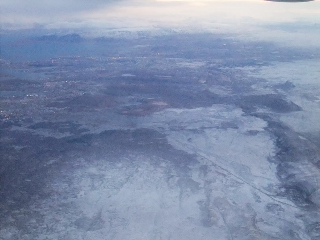 Mountains on the east side of Reykjavik, viewed from the plane to Amsterdam