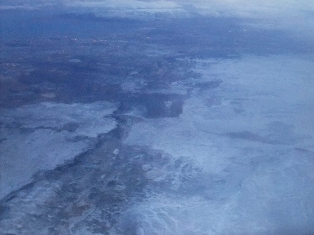 Mountains on the east side of Reykjavik, viewed from the plane to Amsterdam