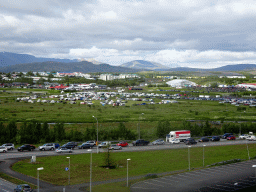 The east side of Kópavogur and mountains, viewed from the balcony of our apartment at the Icelandic Apartments