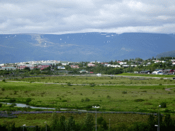 The east side of Kópavogur and mountains, viewed from the balcony of our apartment at the Icelandic Apartments