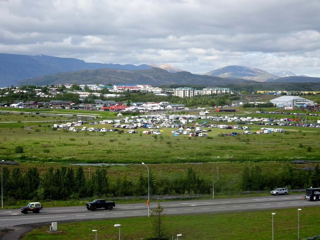 The east side of Kópavogur and mountains, viewed from the balcony of our apartment at the Icelandic Apartments