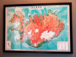 Map of Iceland in the lobby of the Icelandic Apartments at Kópavogur
