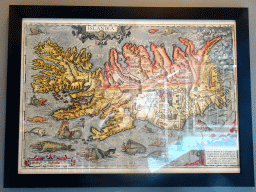 Old map of Iceland in the lobby of the Icelandic Apartments at Kópavogur