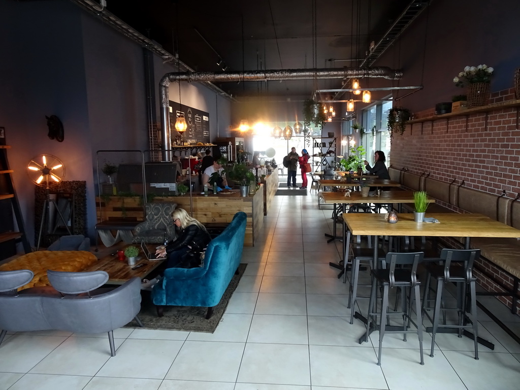 Interior of the Pure Deli restaurant at the Urðarhvarf street at Kópavogur