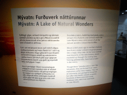 Information on the Mývatn lake at the Wonders of Iceland exhibition at the Ground Floor of the Perlan building