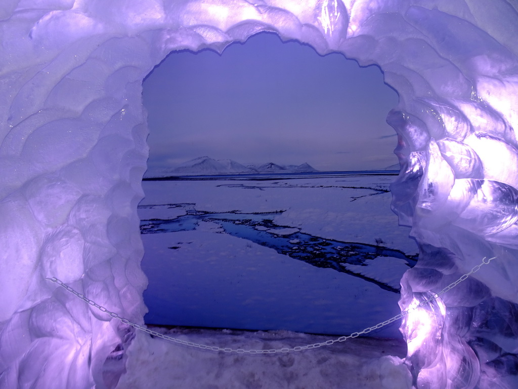 Interior of the Man-made Ice Cave at the Wonders of Iceland exhibition at the Ground Floor of the Perlan building