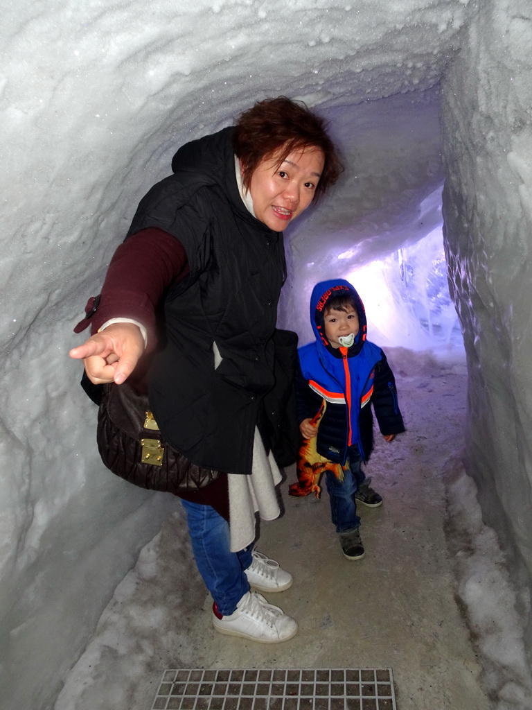 Miaomiao and Max in the Man-made Ice Cave at the Wonders of Iceland exhibition at the Ground Floor of the Perlan building