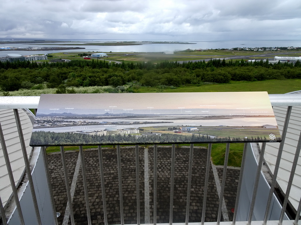 Reykjavík Airport and surroundings, viewed from the roof of the Perlan building, with explanation