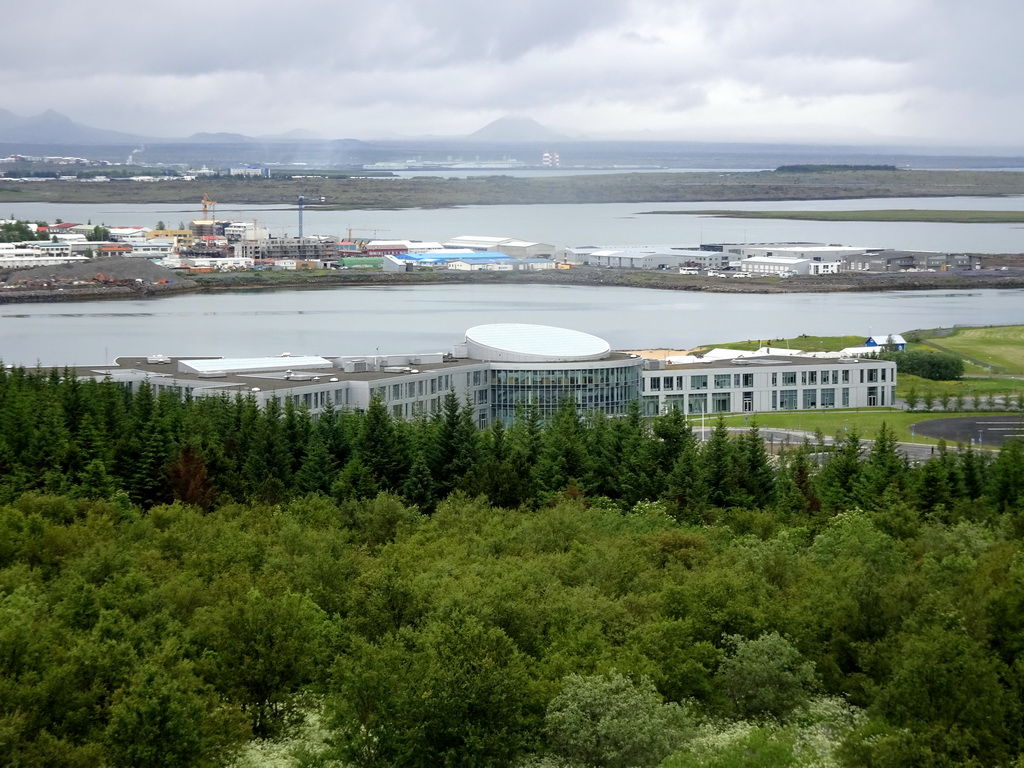 The southwest side of the city with Reykjavik University, viewed from the roof of the Perlan building