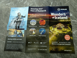 Information folder on the Wonders of Iceland exhibition at the Perlan building