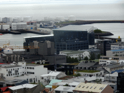 The Harpa Concert Hall, viewed from the tower of the Hallgrímskirkja church