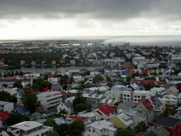 The city center with the Tjörnin lake and the City Hall, viewed from the tower of the Hallgrímskirkja church