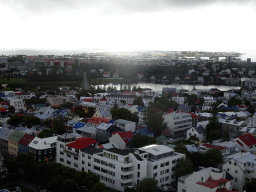 The city center with the Tjörnin lake and the City Hall, viewed from the tower of the Hallgrímskirkja church