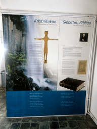 Information on the conversion to Christianity, the Reformation and the Bible, in the tower of the Hallgrímskirkja church