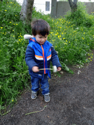 Max with a Dandelion at the Einar Jónsson Sculpture Garden