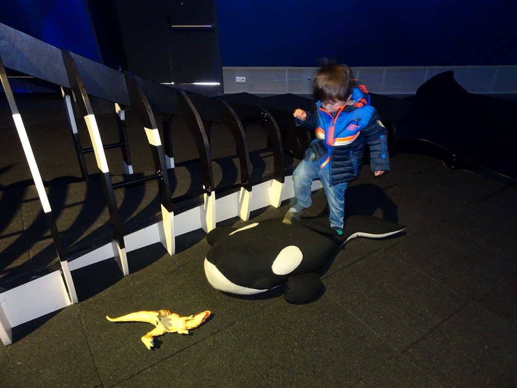 Max at the playground of the Whales of Iceland exhibition