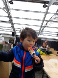 Max with an ice cream at the restaurant at the Main Building of the Húsdýragarðurinn zoo