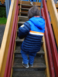 Max at the playground at the Fjölskyldugarðurinn park