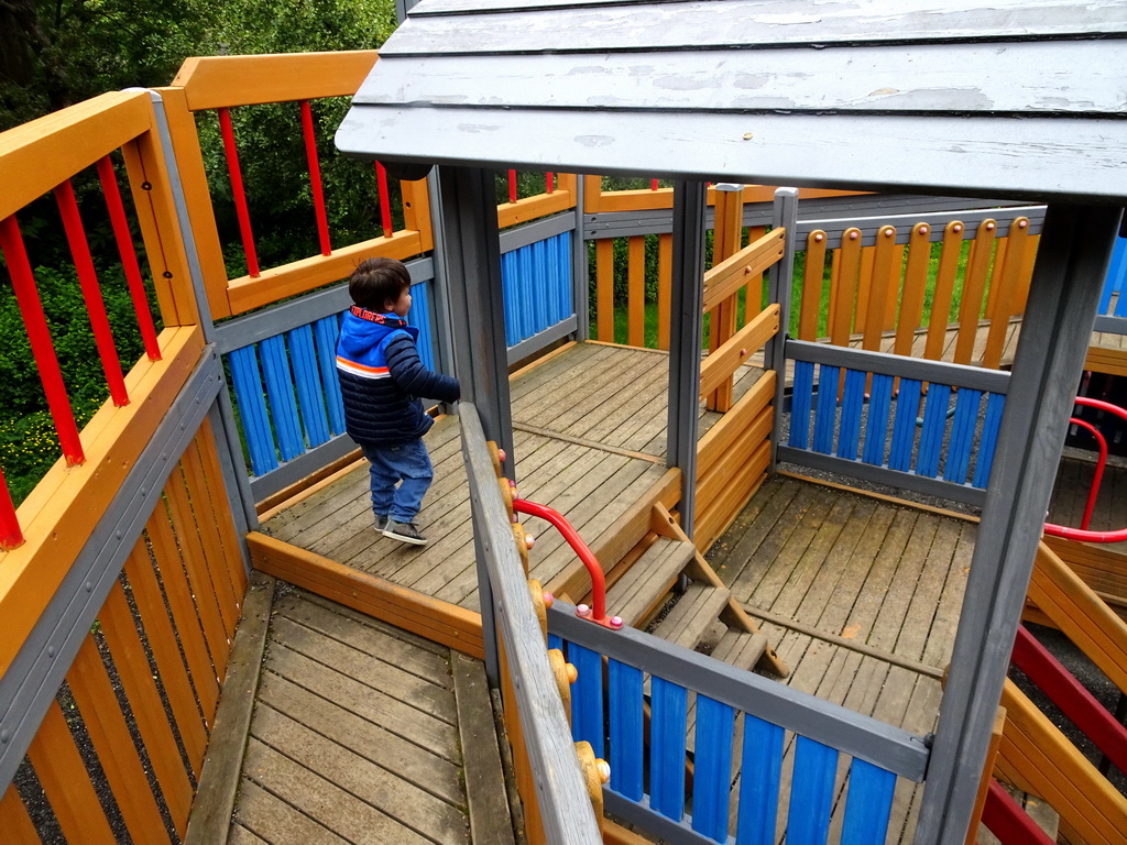 Max at the playground at the Fjölskyldugarðurinn park