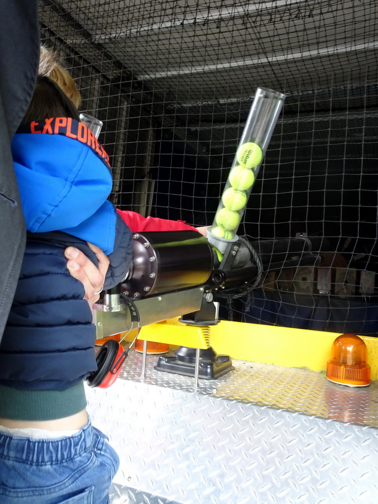 Max at the shooting range at the Fjölskyldugarðurinn park