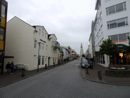 The Skólavörðustígur street and the Hallgrímskirkja church