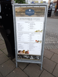 Menu of the Sjávargrillið restaurant