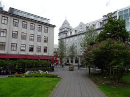 The northeast side of Austurvöllur square