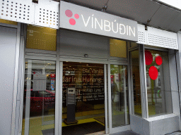 Front of the Vínbúðin liquor store at the Austurstræti street
