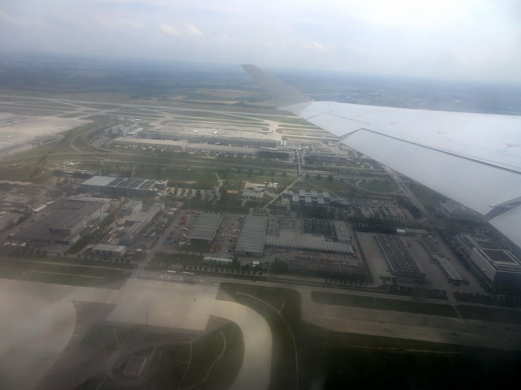 Munich Airport and surroundings, viewed from the airplane from Munich to Amsterdam