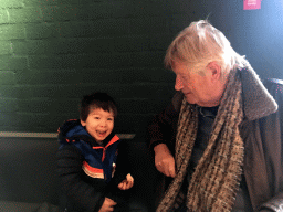 Max and his grandfather at the restaurant at the Visitor Center Veluwezoom