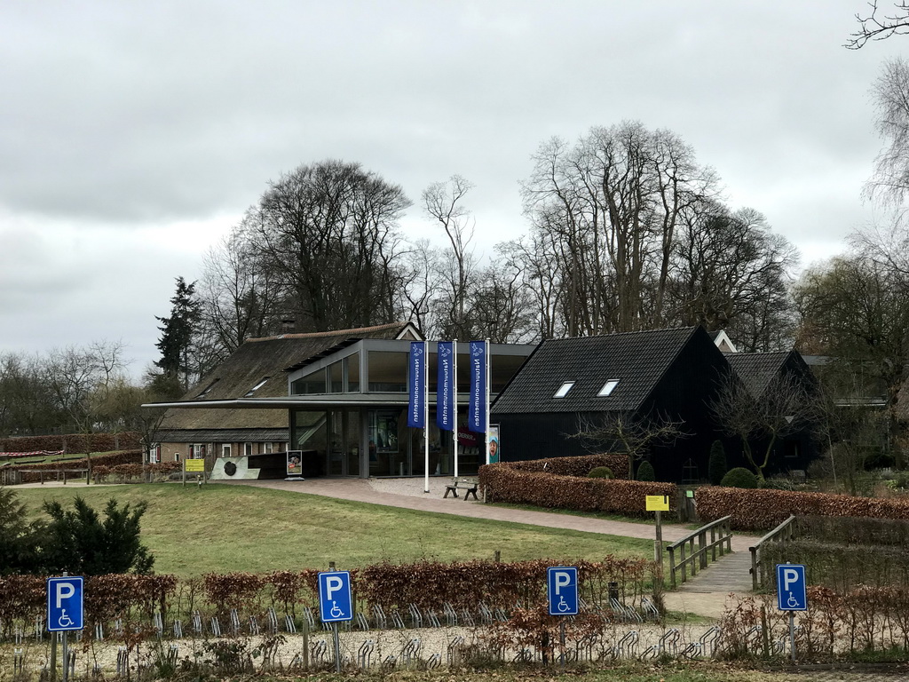 Front of the Visitor Center Veluwezoom at the Heuvenseweg street, viewed from the parking lot