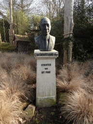 Bust of Cor Ouwehand near the entrance to the Ouwehands Dierenpark zoo