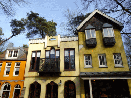Facades of houses at the Karpatica village at the Ouwehands Dierenpark zoo