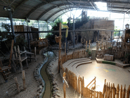 Interior of the RavotAapia building at the Ouwehands Dierenpark zoo, viewed from the upper walkway