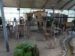 Interior of the RavotAapia building at the Ouwehands Dierenpark zoo, viewed from the upper walkway
