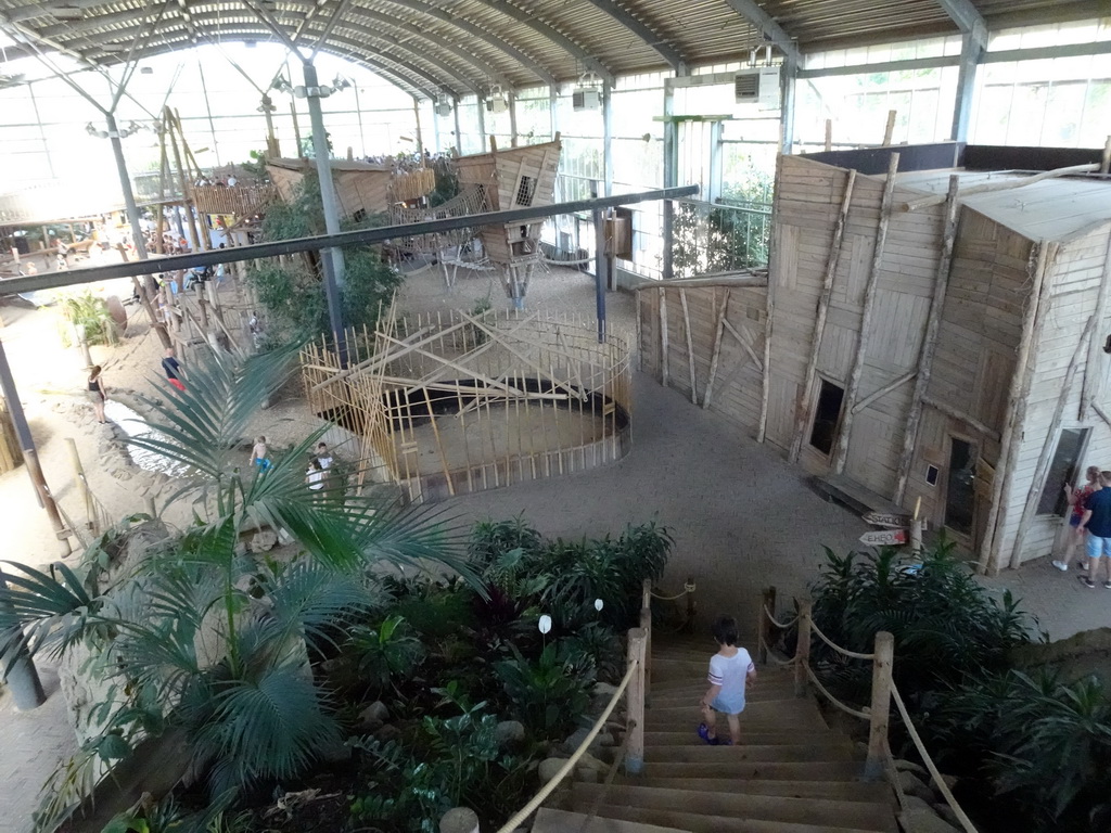 Max on the staircase from the highest point of the RavotAapia building at the Ouwehands Dierenpark zoo