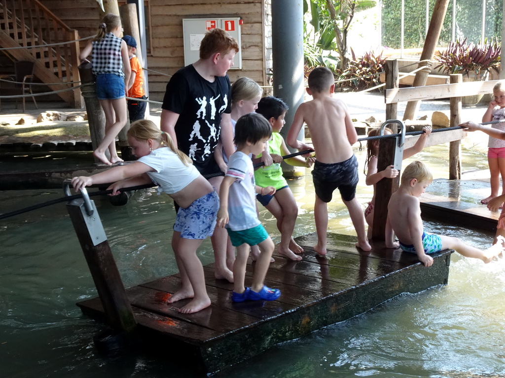 Max on a ferry at the RavotAapia building at the Ouwehands Dierenpark zoo