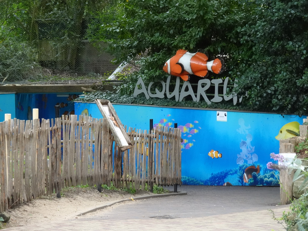 Front of the Aquarium of the Ouwehands Dierenpark zoo, closed because of COVID-19