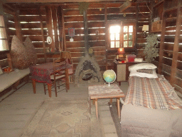 Interior of a hut at the RavotAapia building at the Ouwehands Dierenpark zoo