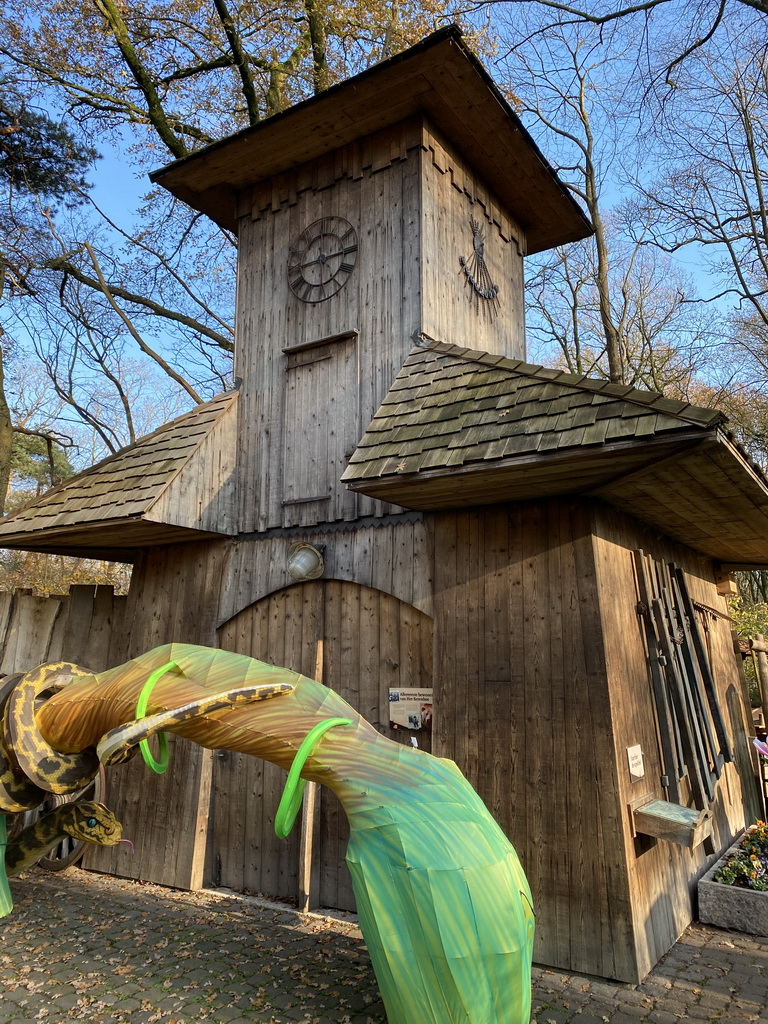 House and China Light decoration at the Karpatica village at the Ouwehands Dierenpark zoo