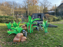 China Light statues of Chimpanzees at the Ouwehands Dierenpark zoo