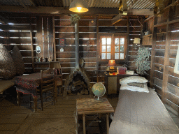 Interior of a hut at the RavotAapia building at the Ouwehands Dierenpark zoo