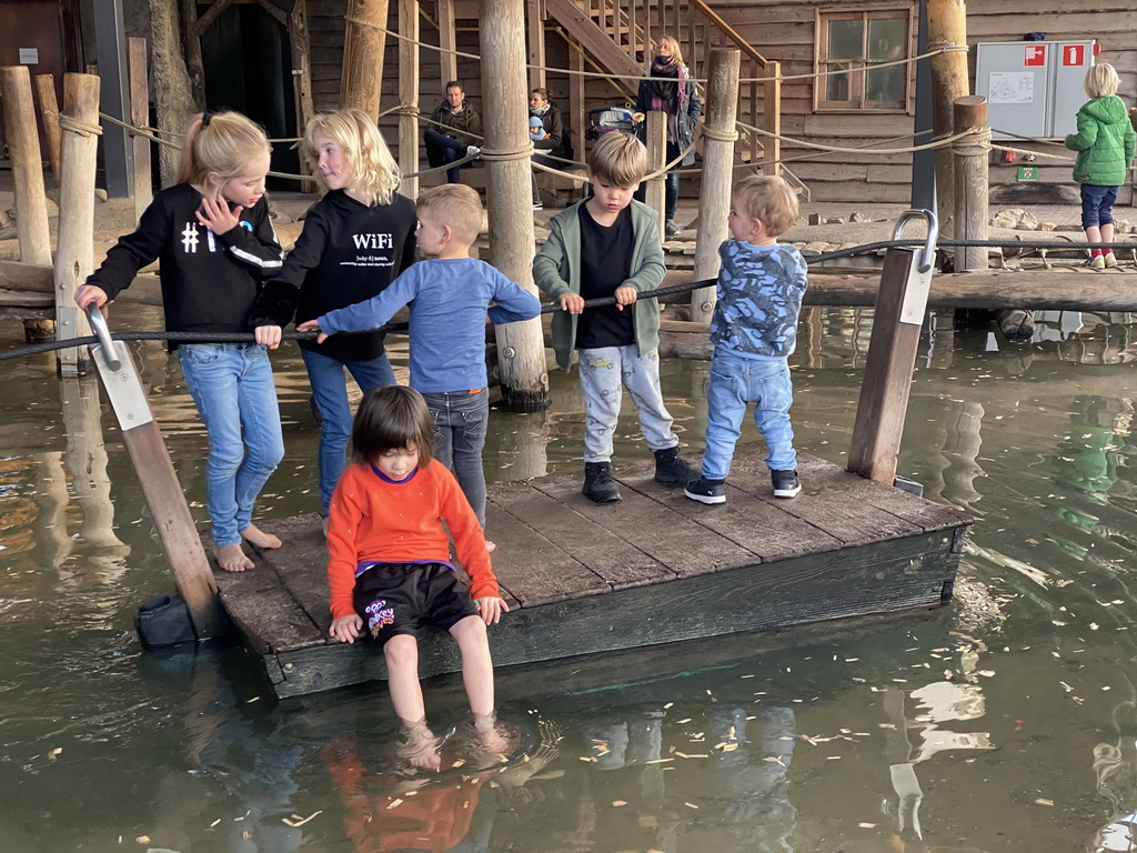 Max on a ferry at the RavotAapia building at the Ouwehands Dierenpark zoo