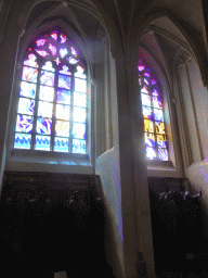 Stained glass windows at the southwest aisle of the Saint Christopher Cathedral
