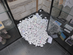 Pile of stones in the entrance hall of the Saint Christopher Cathedral