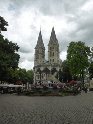 The Munsterplein square with kiosk and the Munsterkerk church